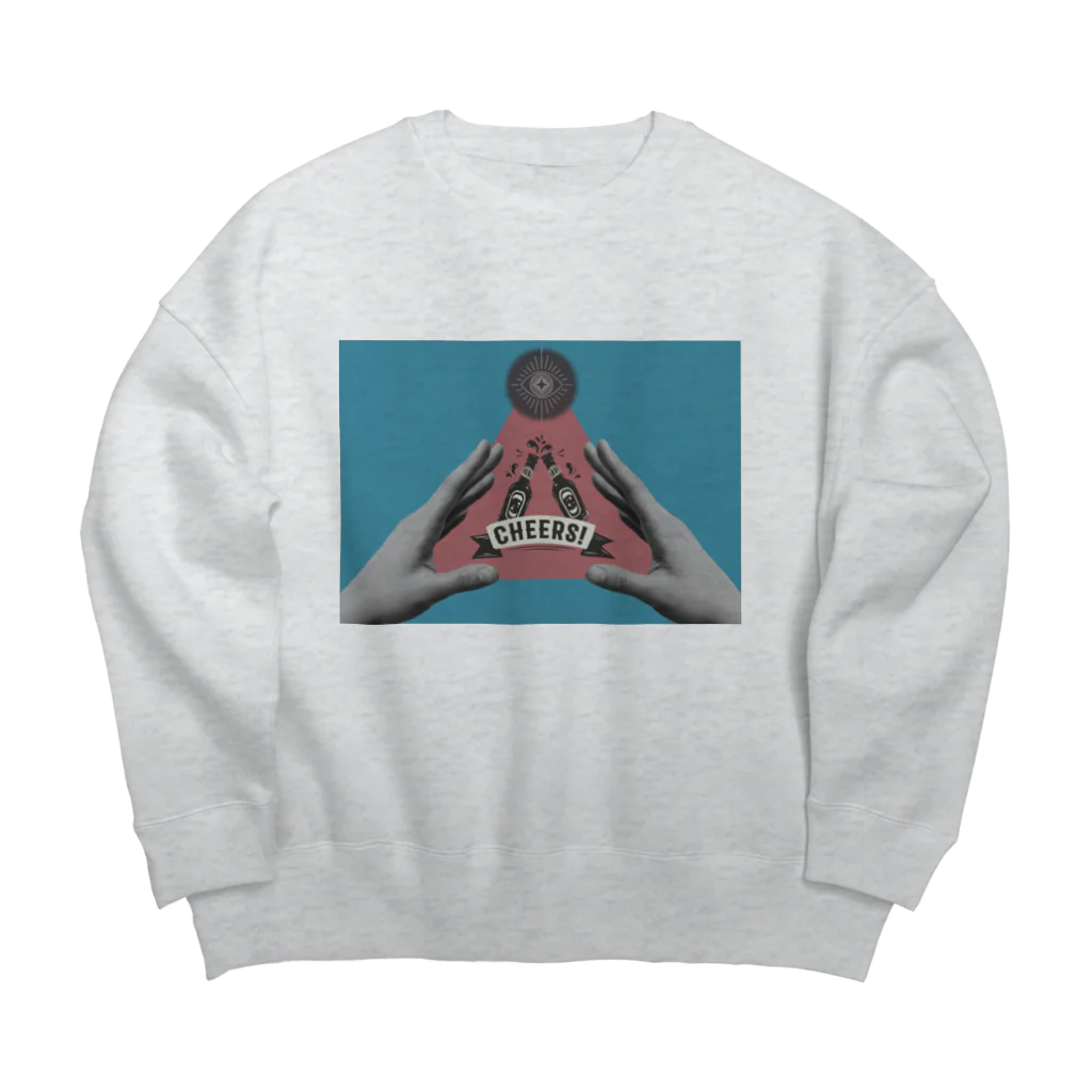 insparation｡   --- ｲﾝｽﾋﾟﾚｰｼｮﾝ｡のcheers (青) Big Crew Neck Sweatshirt