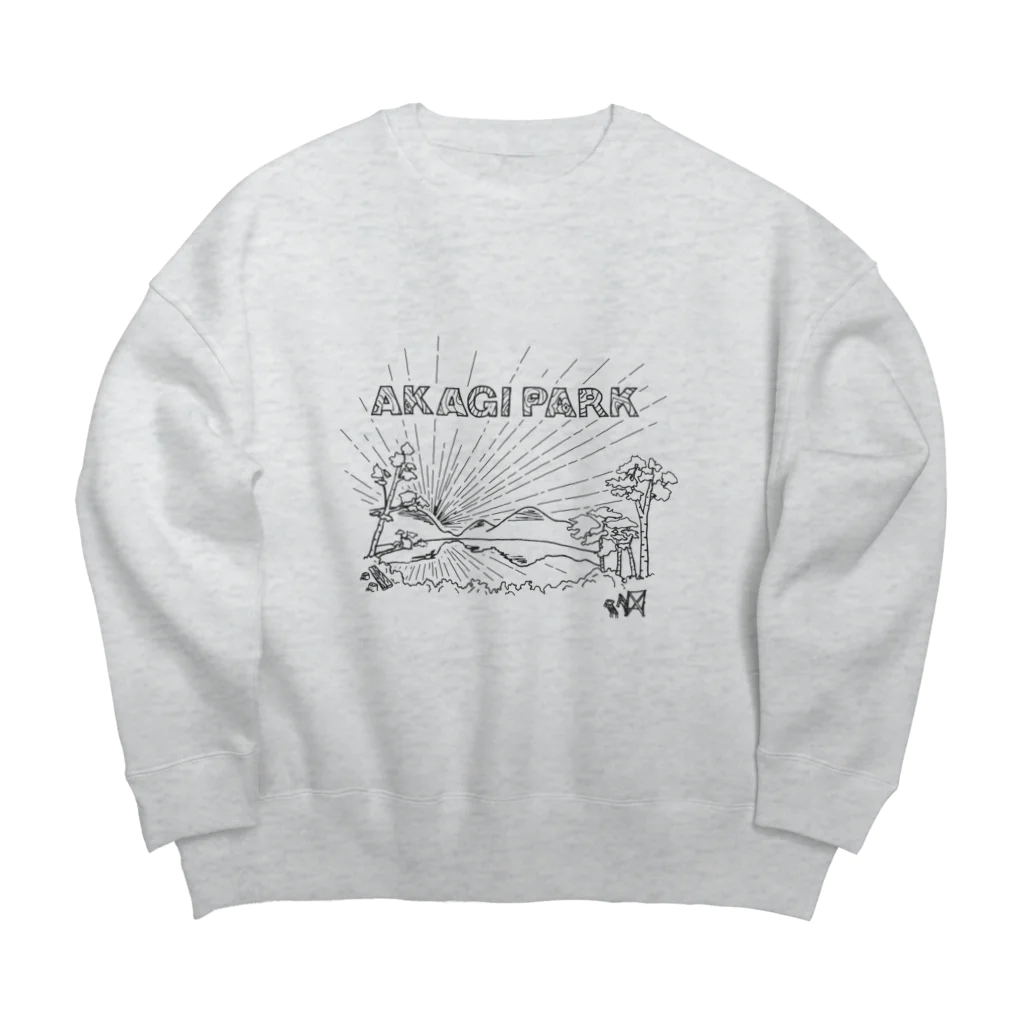 Too fool campers Shop!のAKAGI★park01(黒文字) Big Crew Neck Sweatshirt