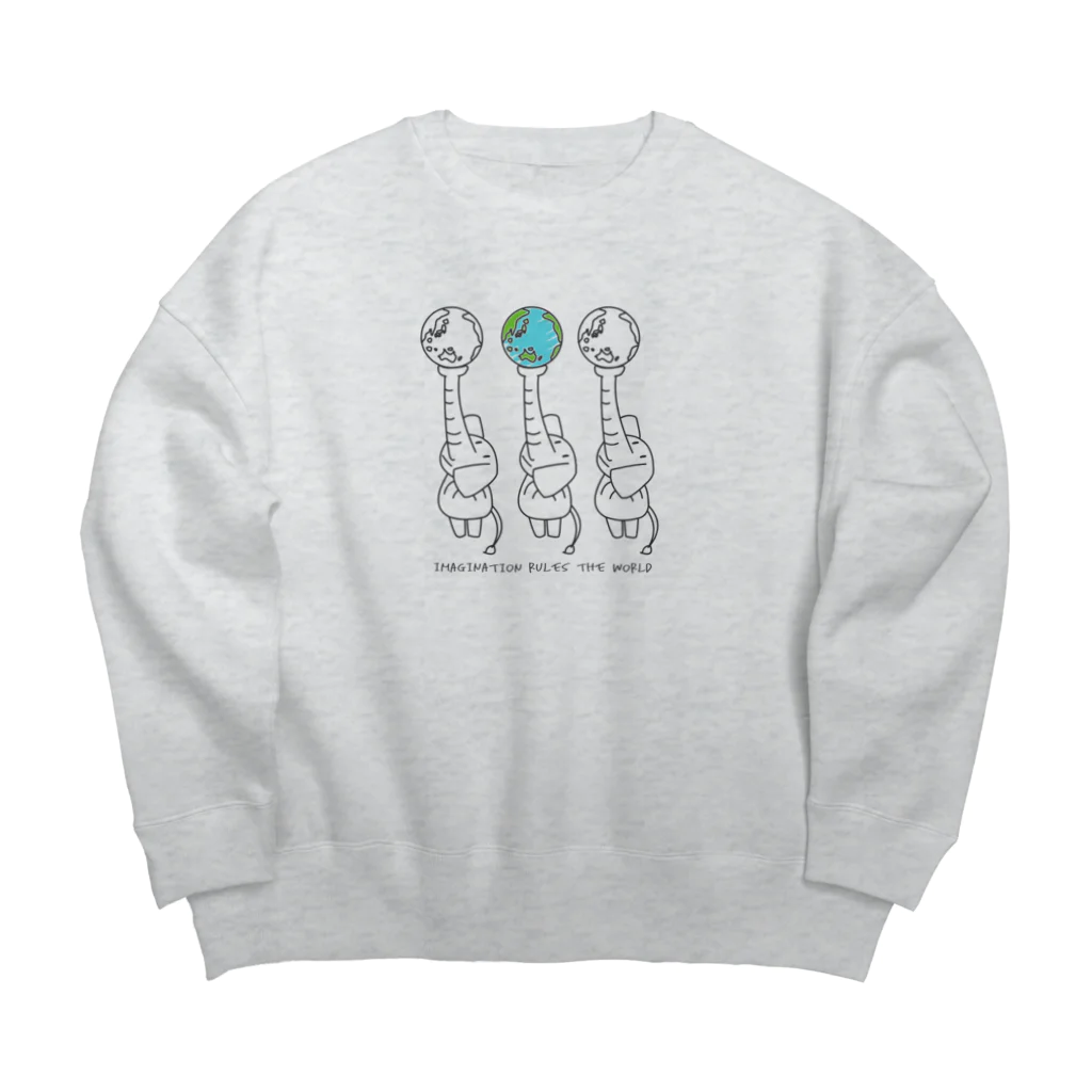 ari designの天動説？地動説？ゾウ説！ Big Crew Neck Sweatshirt