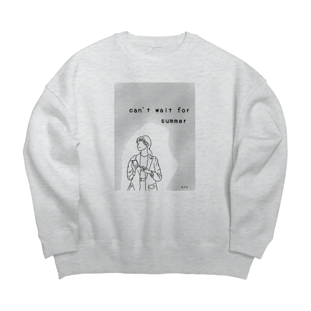 ©️みるのcan't wait for summer Big Crew Neck Sweatshirt