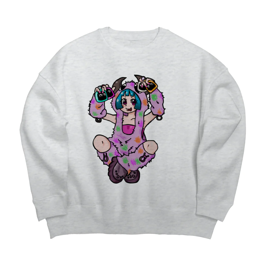 あやしいおばさん くろまめさんの○ュアアルコール（ク○イナー） Big Crew Neck Sweatshirt