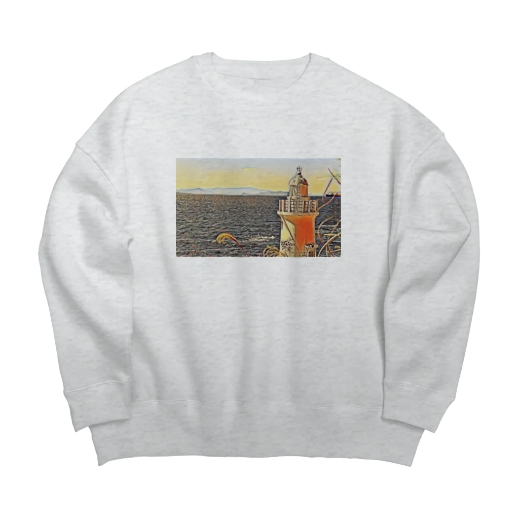 jun-hoshiの海を見守る灯台 Big Crew Neck Sweatshirt