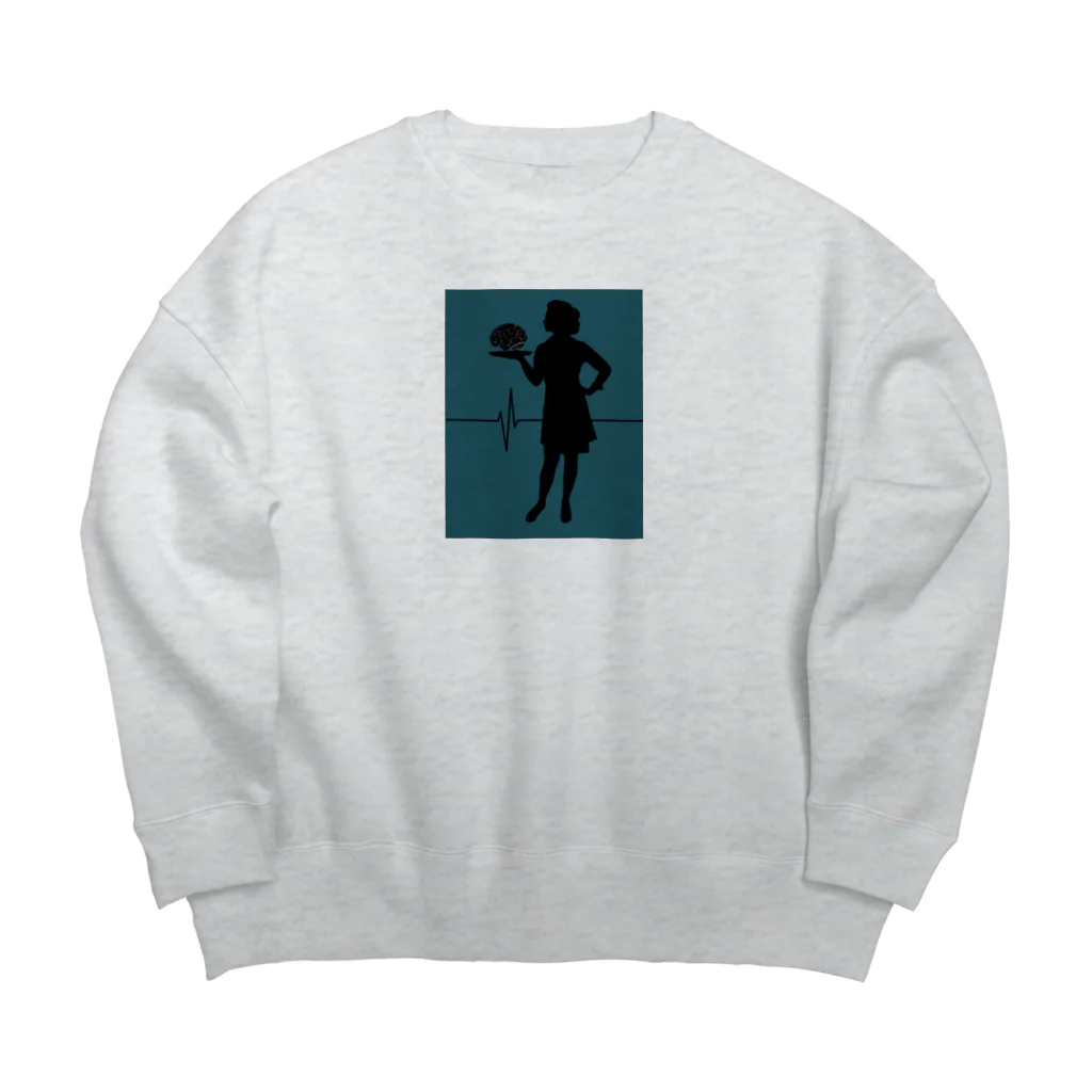 insparation｡   --- ｲﾝｽﾋﾟﾚｰｼｮﾝ｡の馬鹿は死んでも治らない(緑黒) Big Crew Neck Sweatshirt