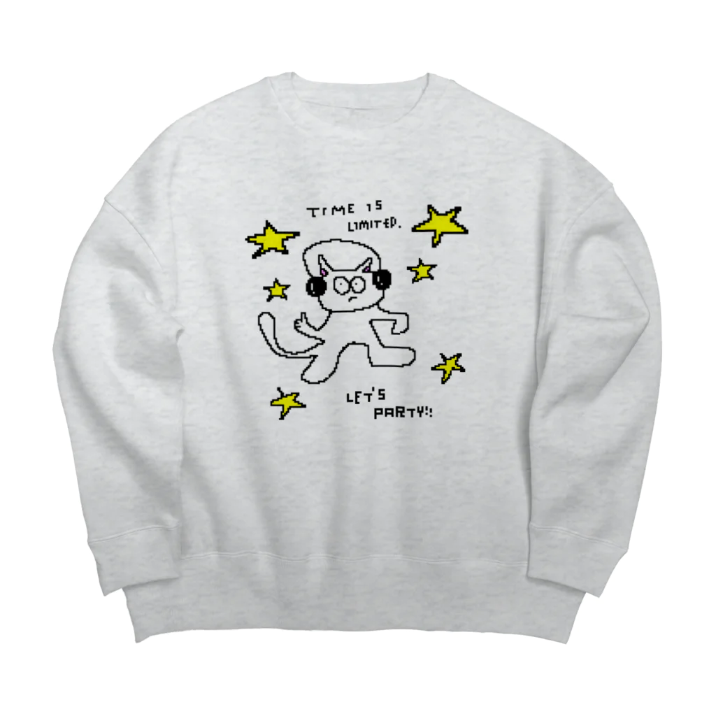 Lazy me time のparty cat (=^x^=) Big Crew Neck Sweatshirt