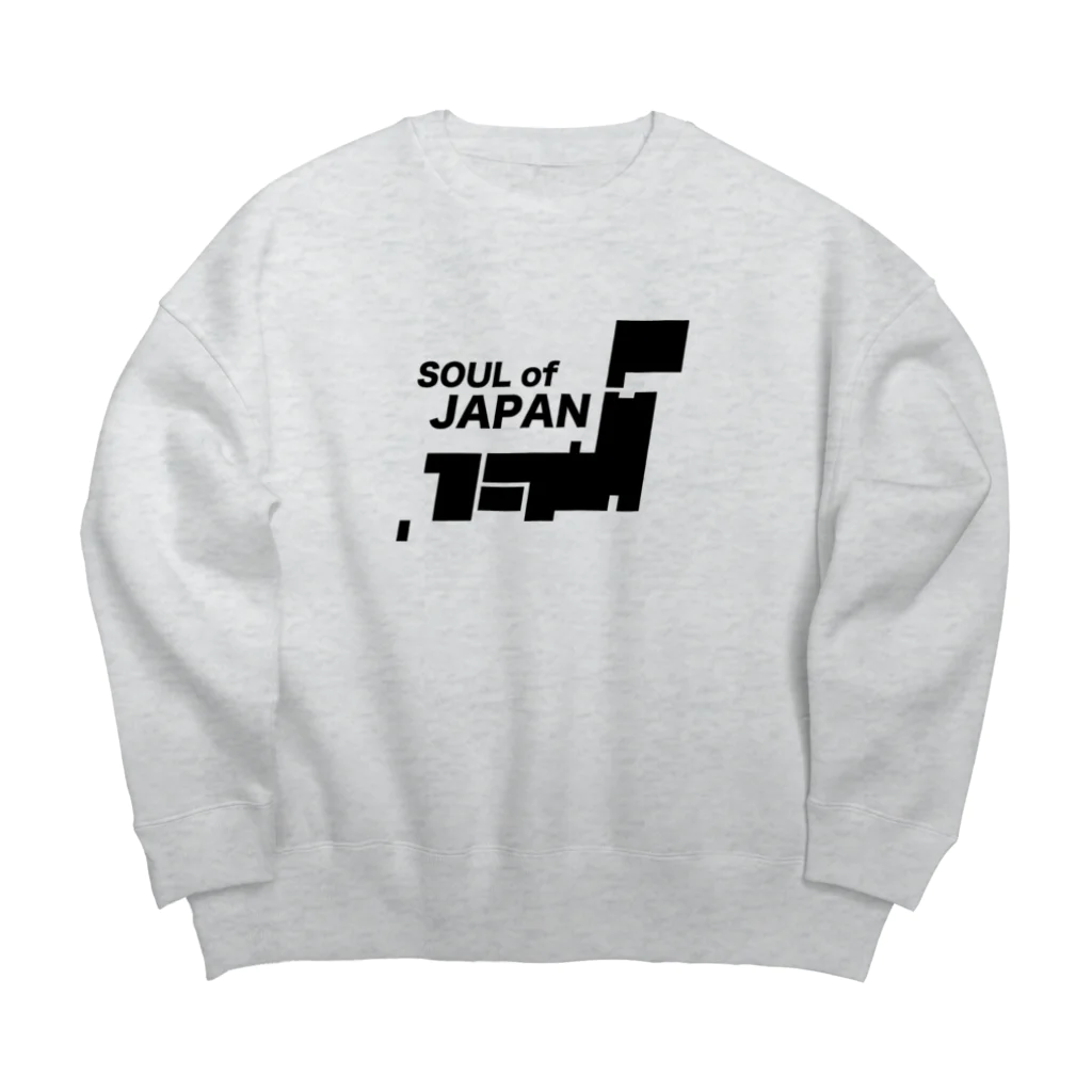 QUQU_WORKSのソウルオブジャパン 日本列島デザイン ブラック Big Crew Neck Sweatshirt