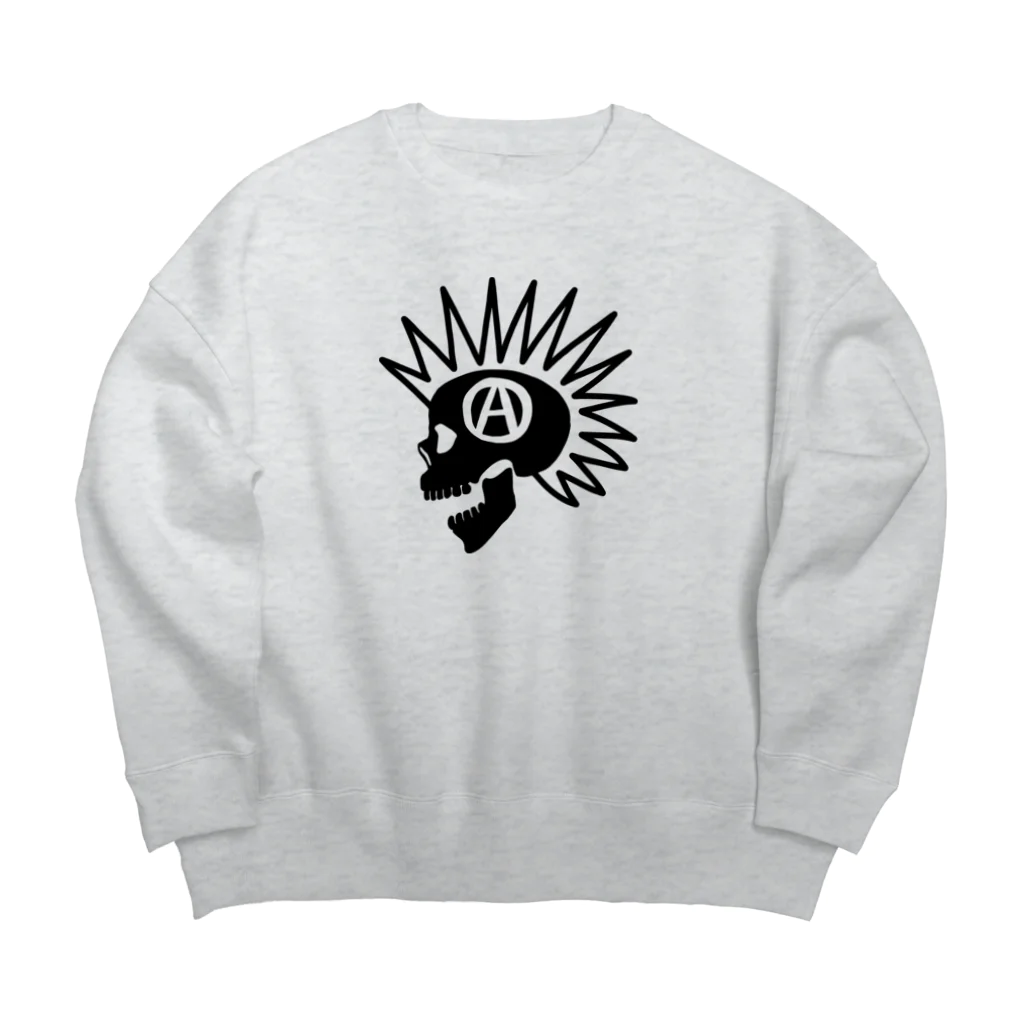 QUQU_WORKSのモヒカンスカル ブラック Big Crew Neck Sweatshirt