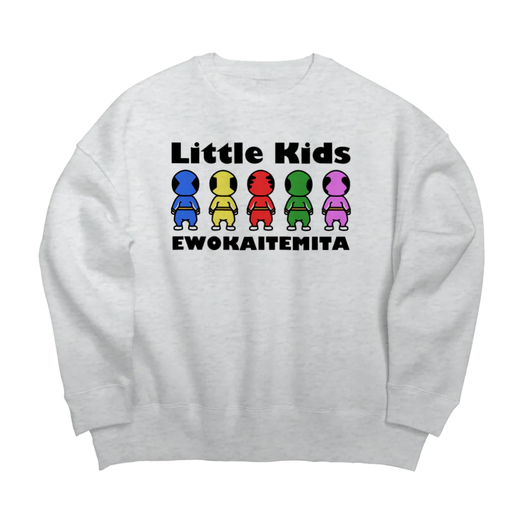 EWOKAITEMITAのお店のリトルキッズ５キャラ（ヒーロー) Big Crew Neck Sweatshirt