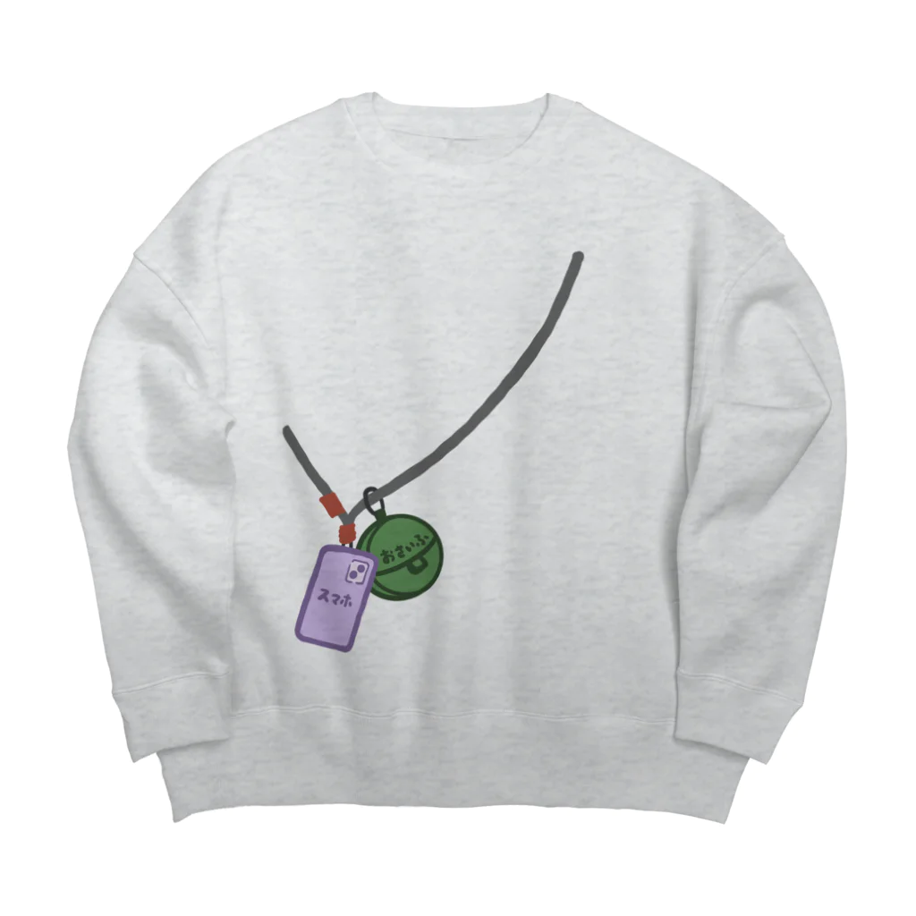 Andiamoのスマホとおさいふ Big Crew Neck Sweatshirt