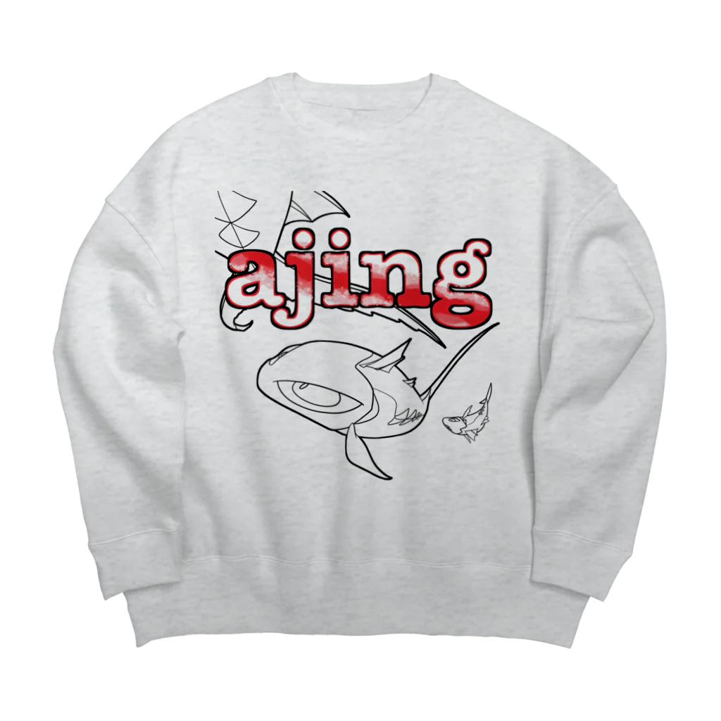 空想世界　HowlingAL のaging red Big Crew Neck Sweatshirt