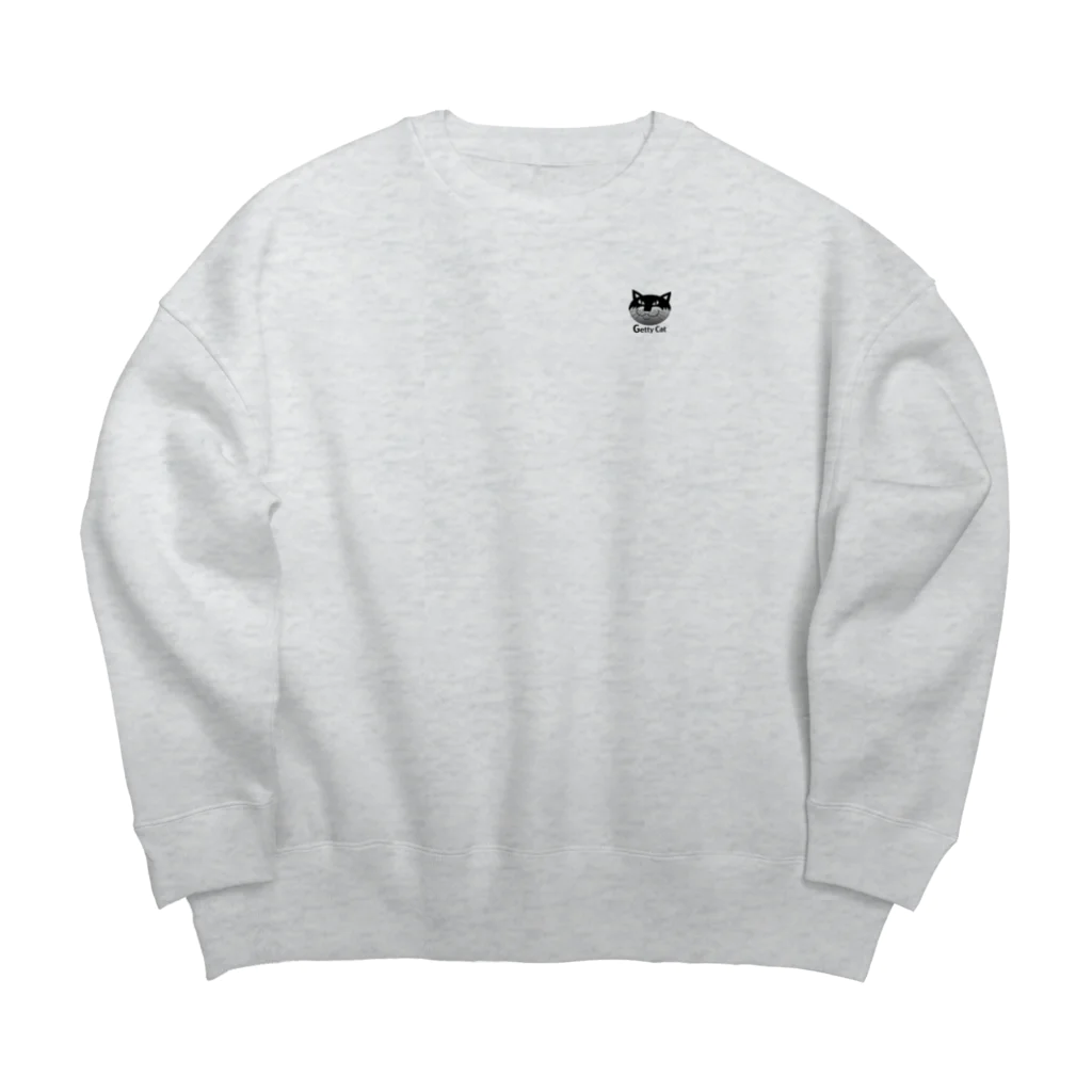 Illustrator Moca&Ram shopのネコのゲッティ/Getty Cat（character small） Big Crew Neck Sweatshirt