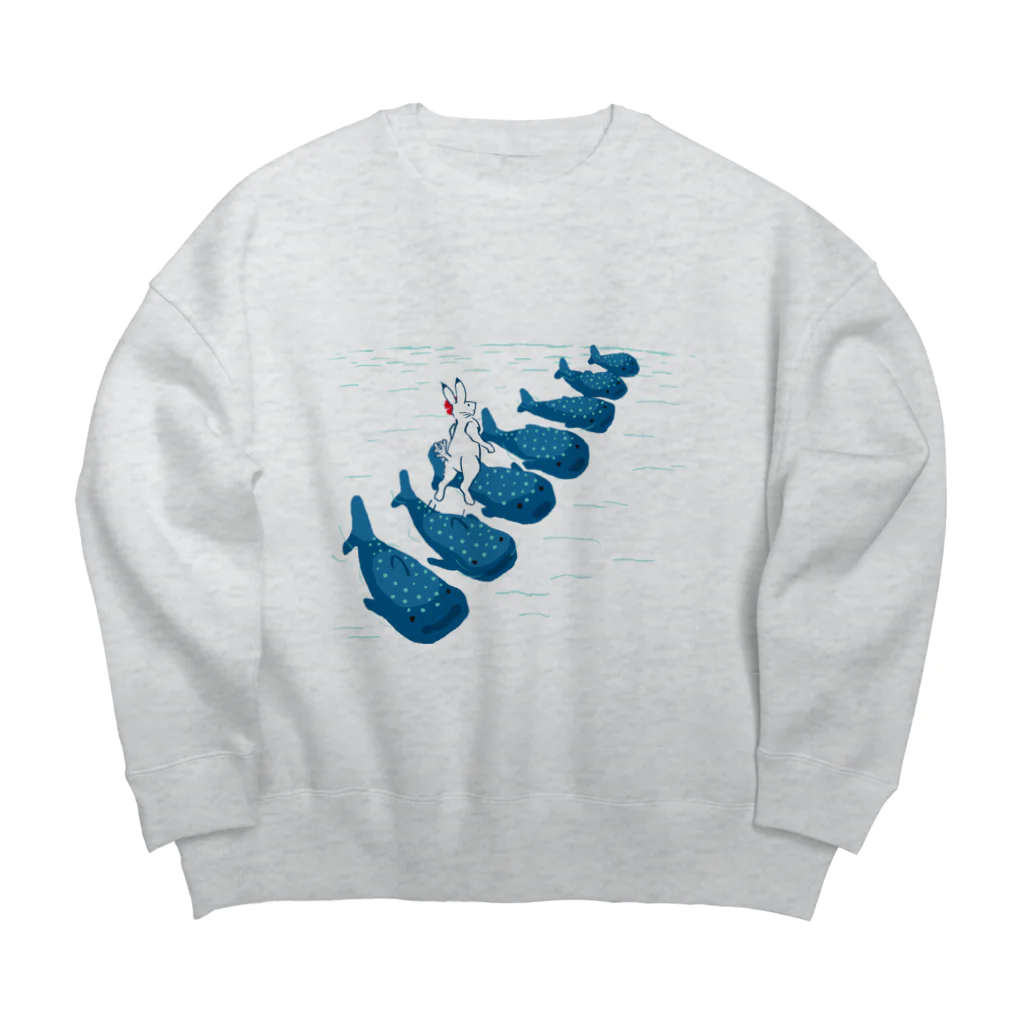 超獣★GIGAのうるまのしろうさぎ Big Crew Neck Sweatshirt