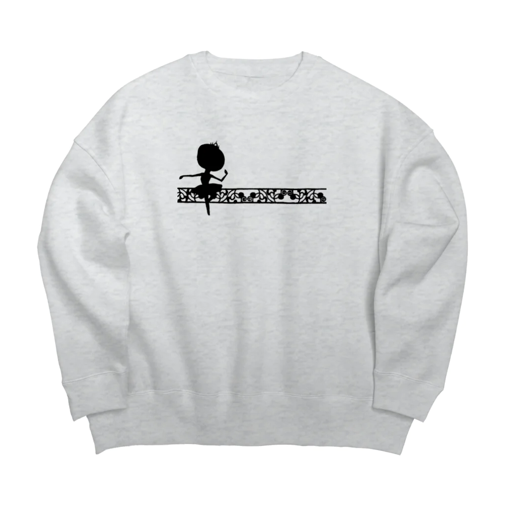 takaraのイラストグッズ店のバレリーナ・影01（イラストのみ透過/中） Big Crew Neck Sweatshirt