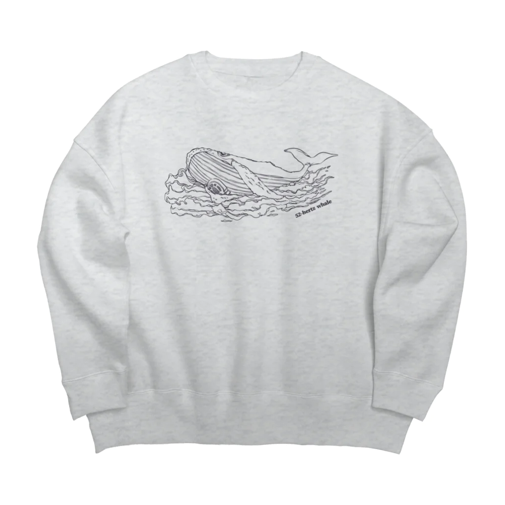 ariariartの世界でもっとも孤独なクジラとラジオ【チャリティー】 Big Crew Neck Sweatshirt