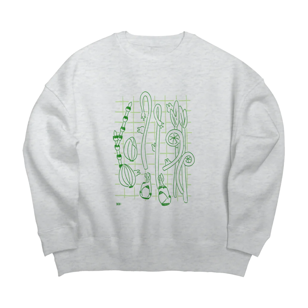 soratoの山菜とちいさいうさぎ Big Crew Neck Sweatshirt