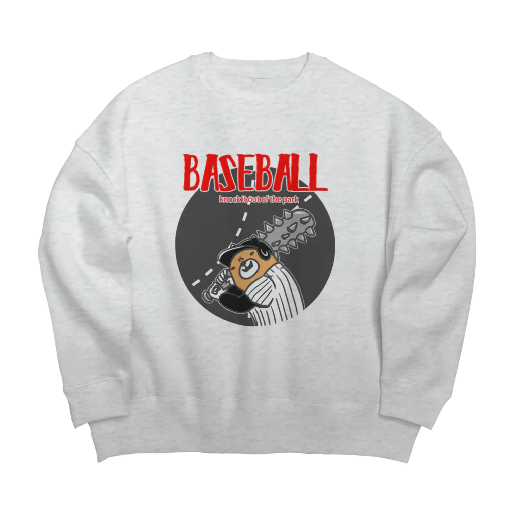 ari designの野球Bear2(凶悪顔クマシリーズ) Big Crew Neck Sweatshirt