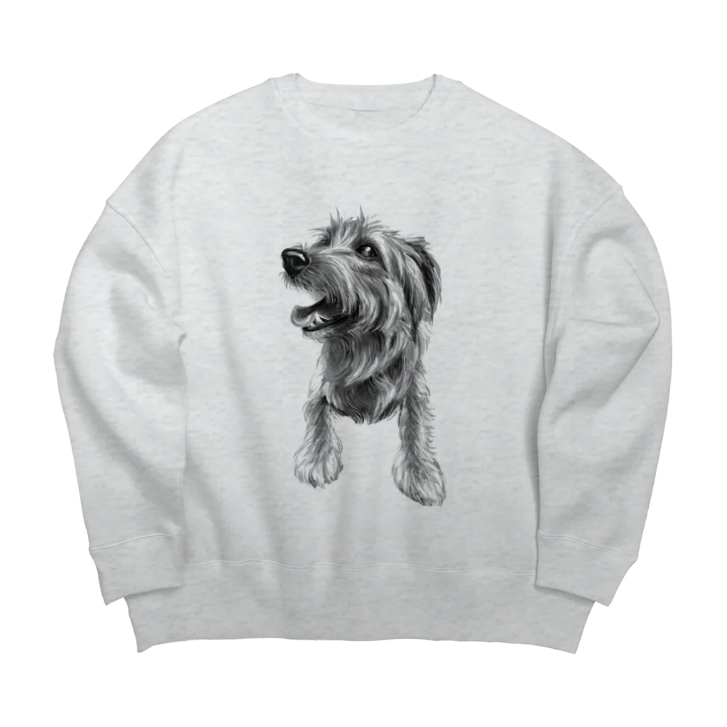 TOMOS-dogのえがおのいぬ Big Crew Neck Sweatshirt