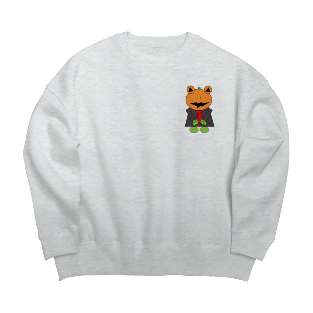 🐸かえるさんと仲間たち🐸のハロウィン　パンプキンパパ  Big Crew Neck Sweatshirt