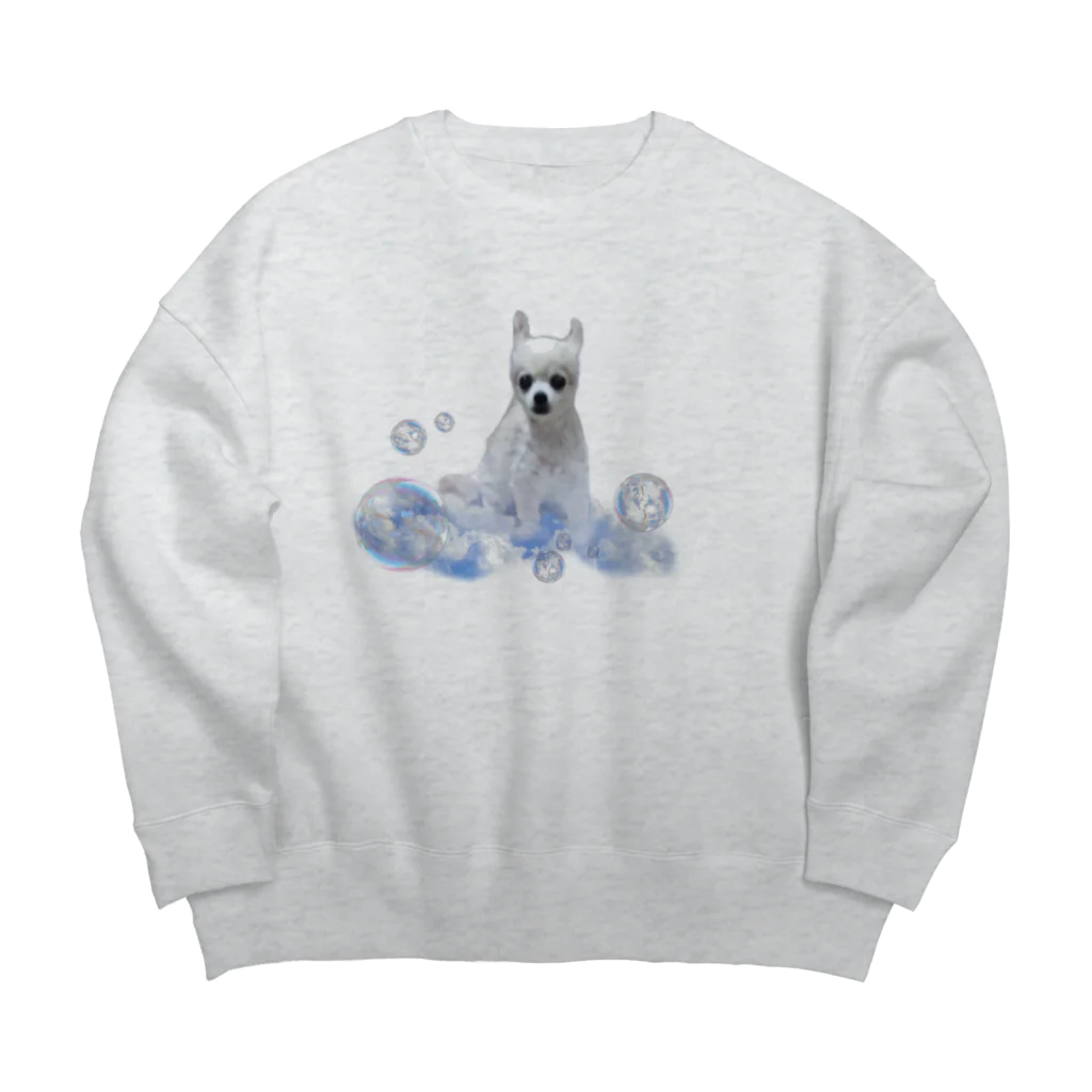 角刈りの犬の角刈りの犬　くものうえver Big Crew Neck Sweatshirt