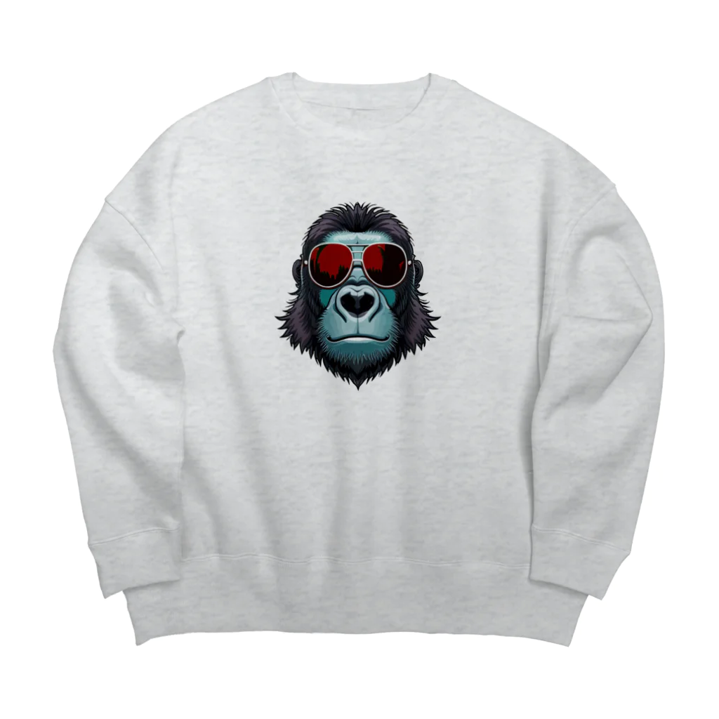 R&N Photographyのかっこいい サングラス ゴリラ Big Crew Neck Sweatshirt