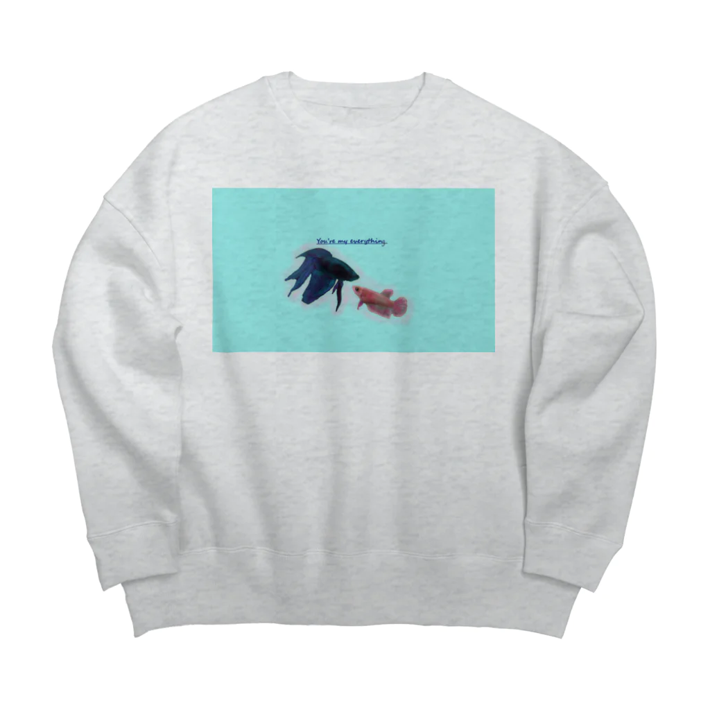 ♡BE HAPPY♡の恋する魚たち Big Crew Neck Sweatshirt