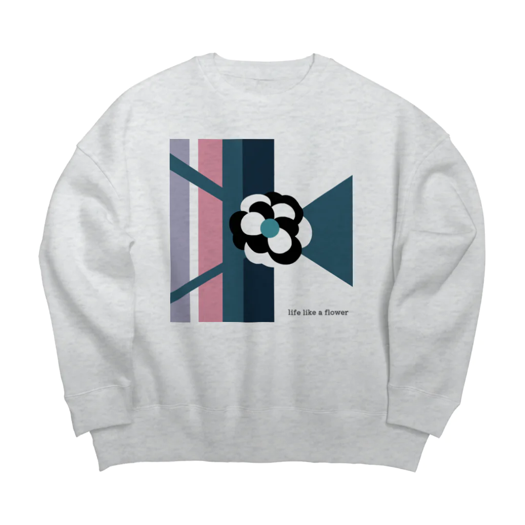 aiueoneko358の花のような人生を Big Crew Neck Sweatshirt