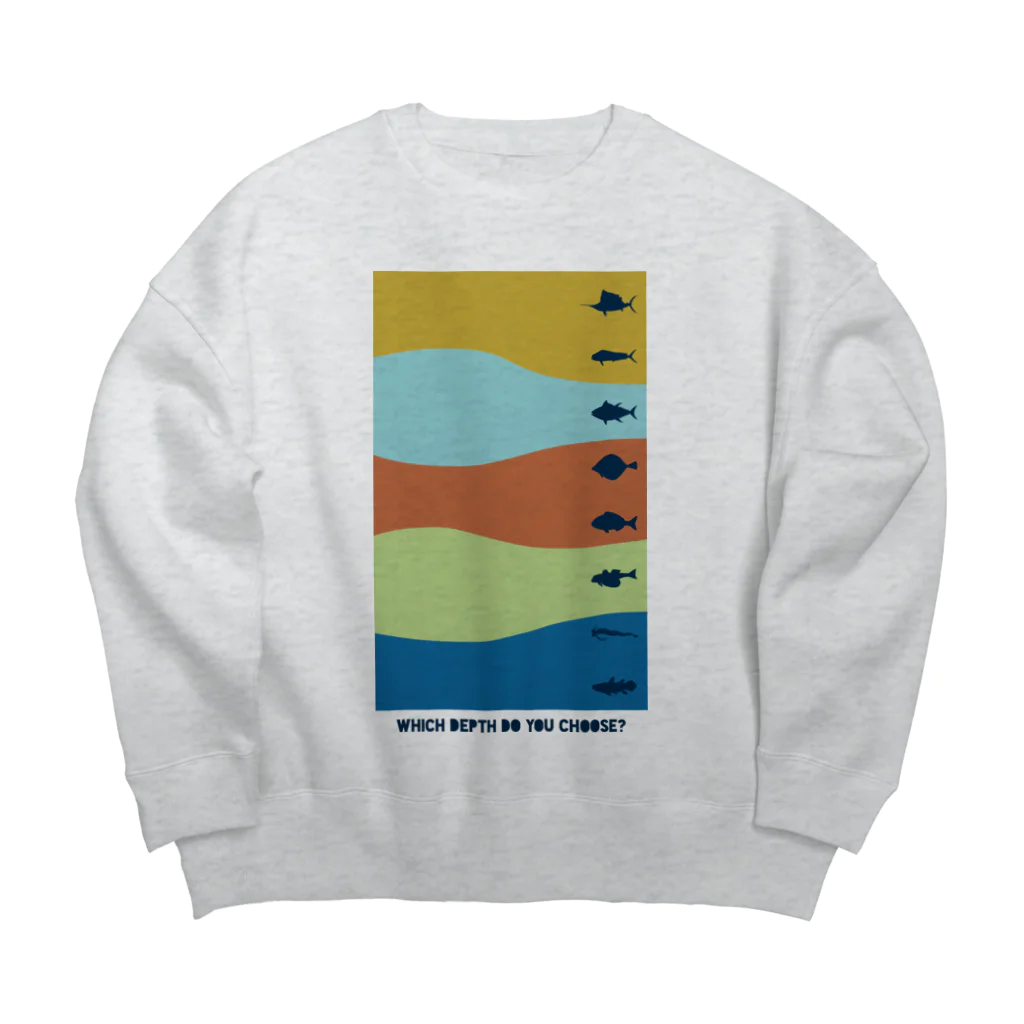 ノアソビ　ベース  ⛰⛺️🎣の『 Which depth do you choose? 』カラフル Big Crew Neck Sweatshirt