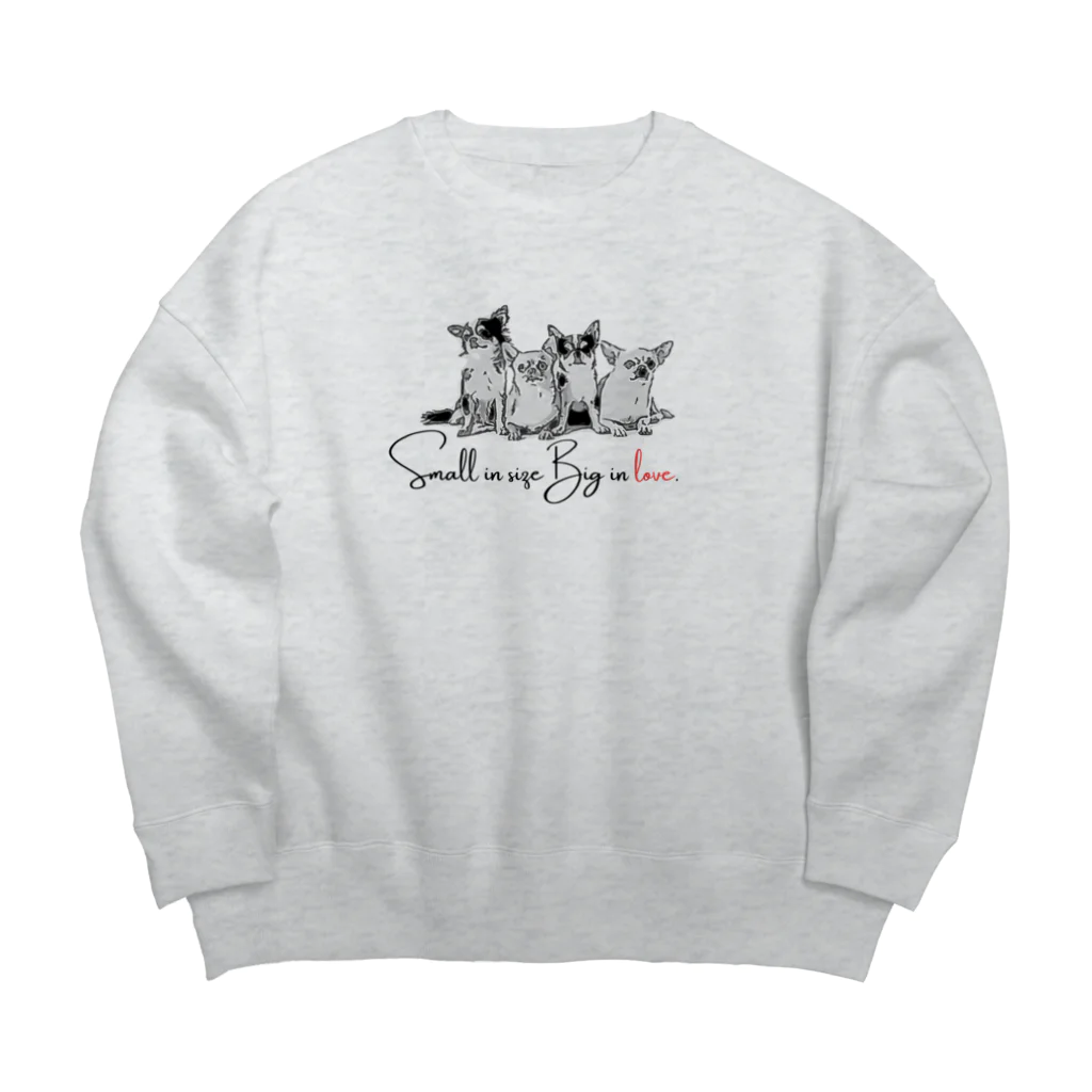 犬好きさんのためのTシャツ屋さんのチワワ　Tシャツ・トレーナー　BigLove Big Crew Neck Sweatshirt