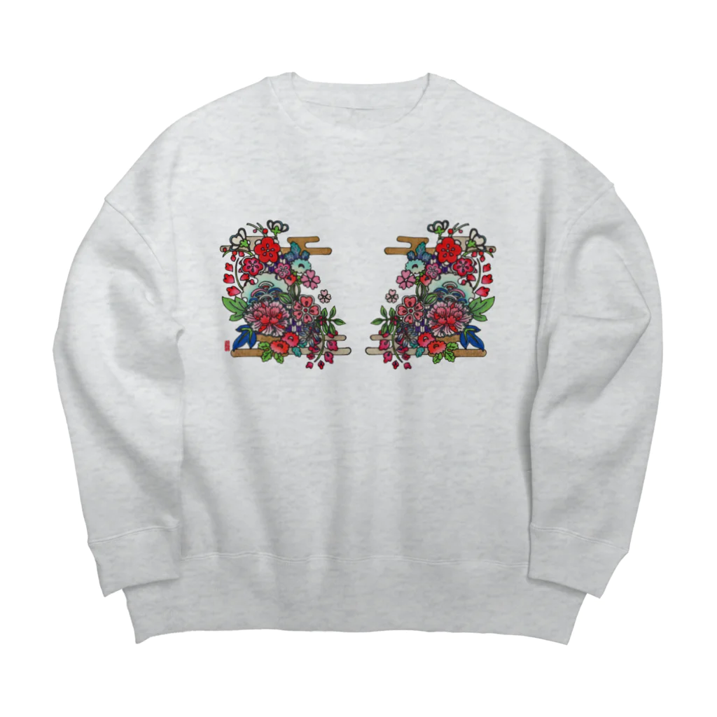 JapaneseArt Yui Shopの咲き誇れ Big Crew Neck Sweatshirt