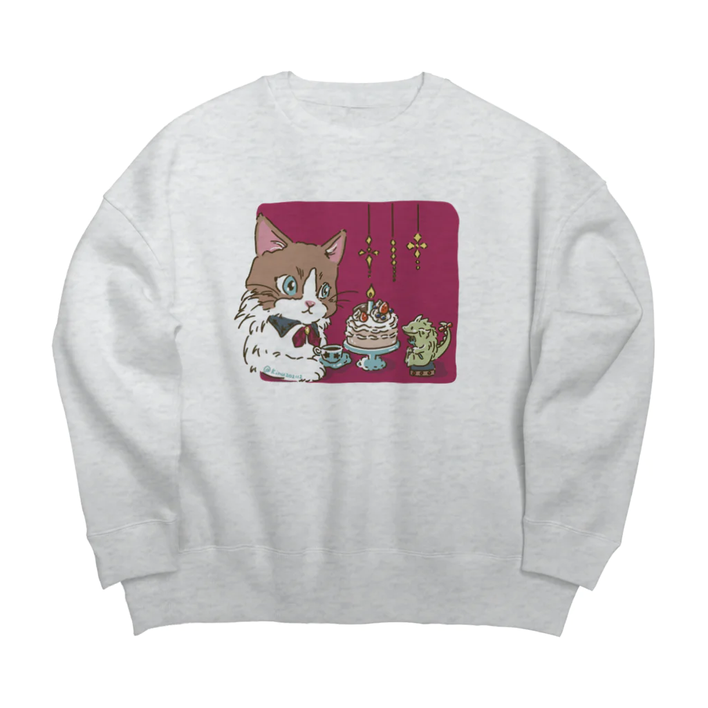 猫のきぬくんのお店の素敵な夜 Big Crew Neck Sweatshirt