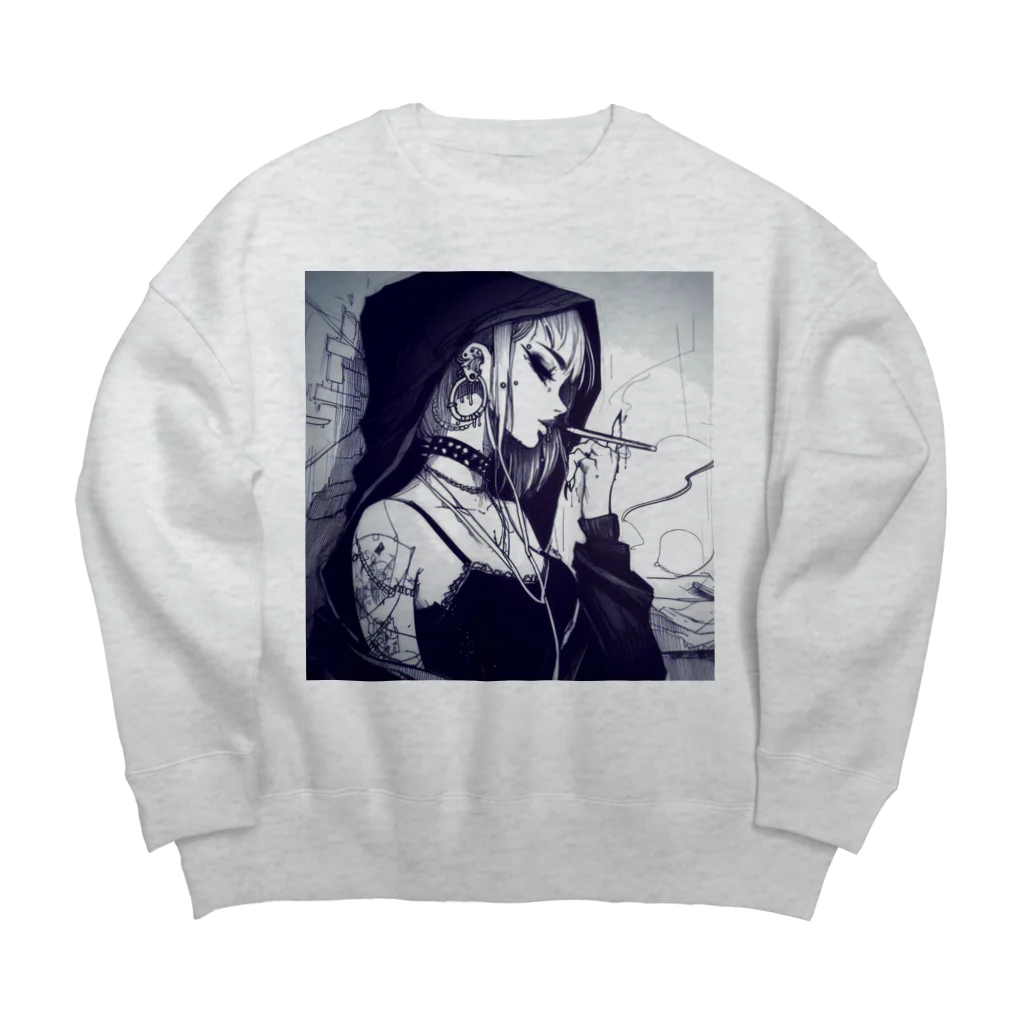 zaisuのピアス女子２ Big Crew Neck Sweatshirt