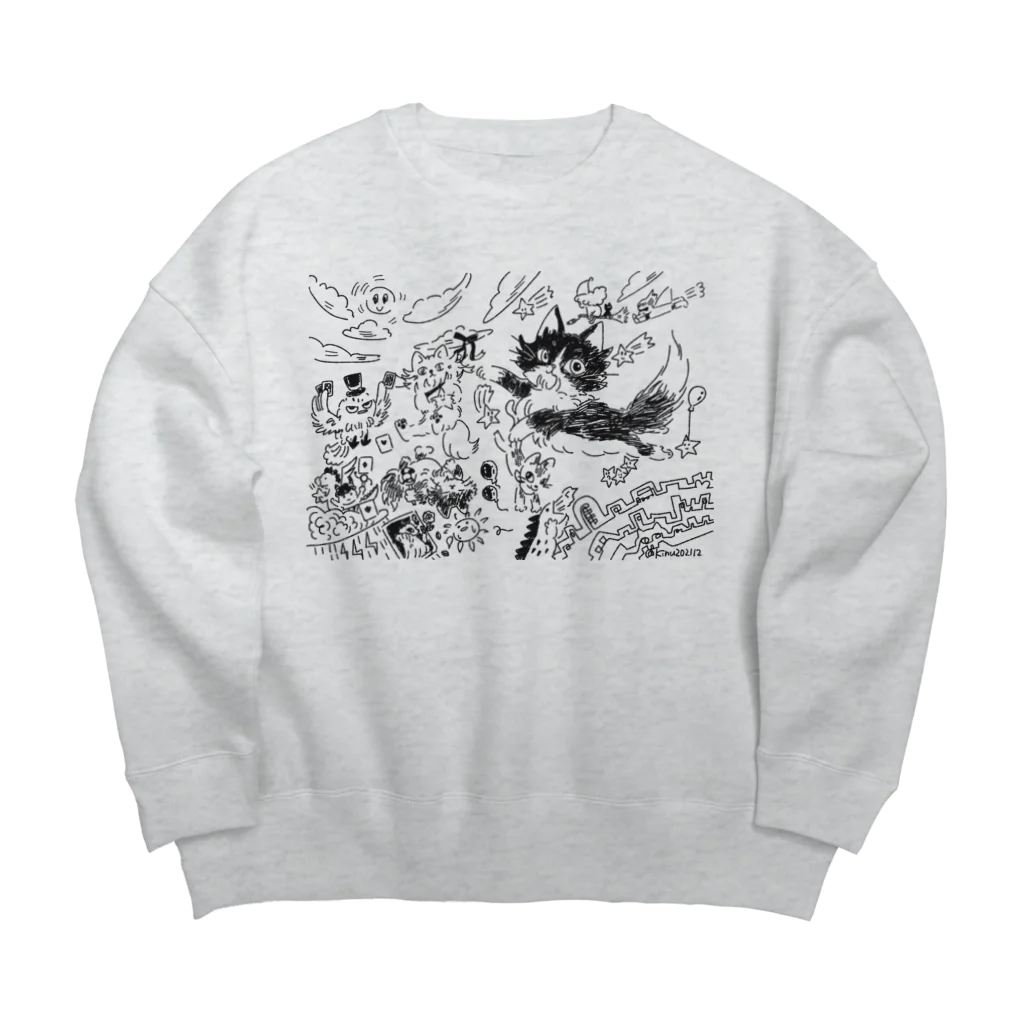 猫のきぬくんのお店の不思議な夜に Big Crew Neck Sweatshirt