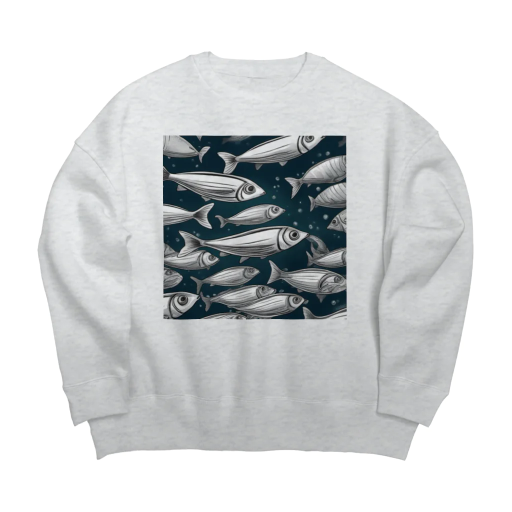 京都イラスト工房の動物シリーズ15：イワシ Big Crew Neck Sweatshirt