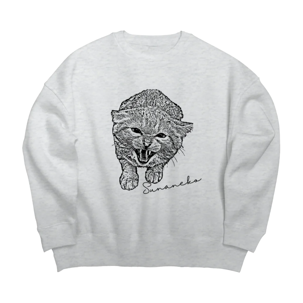 liibeのスナネコ　激おこシャー Big Crew Neck Sweatshirt