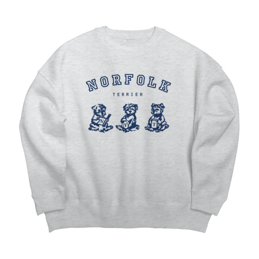 TOMOS-dogの3ひきのいぬ（紺） Big Crew Neck Sweatshirt