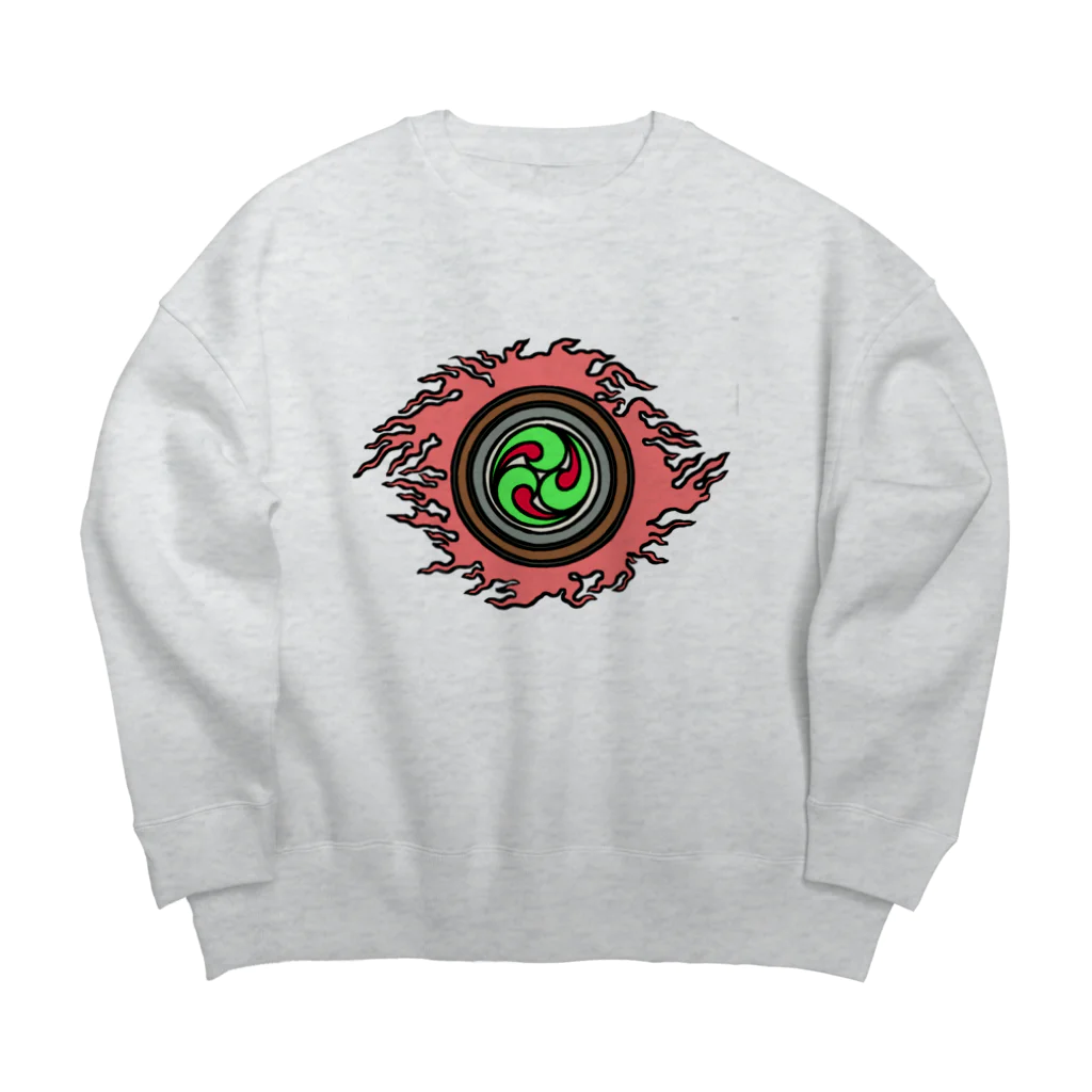 無頭犬市作九の一の火焔太鼓 Big Crew Neck Sweatshirt