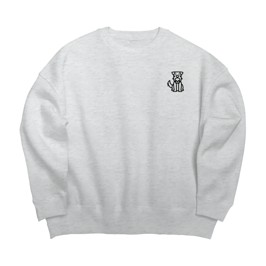 のあとバロン🐾のミニチュアシュナウザー  ホワイト Big Crew Neck Sweatshirt