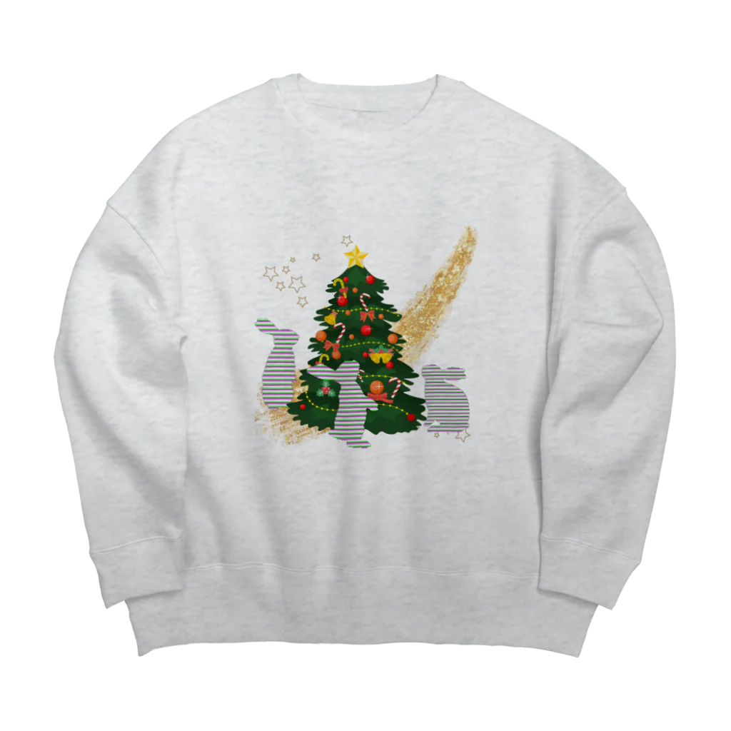 Rabbitflowerのうさのクリスマス Big Crew Neck Sweatshirt