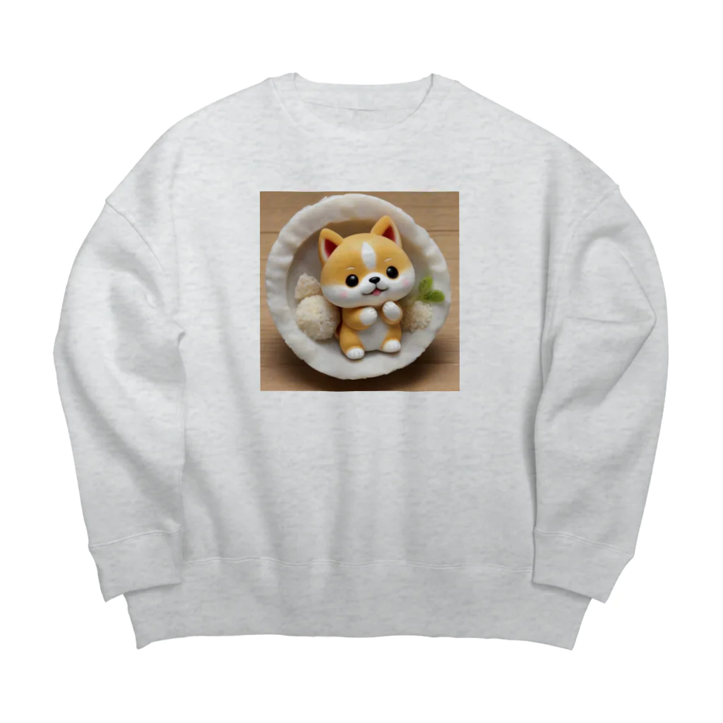 dcgnori／ワンコ画像のおむすび三角顔のしばちゃんワンプレート Big Crew Neck Sweatshirt