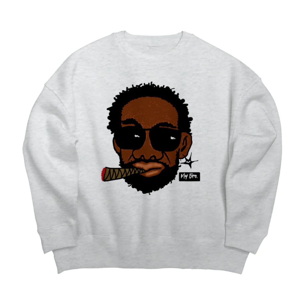 white snakeのBlack  Music Oyaji Big Crew Neck Sweatshirt