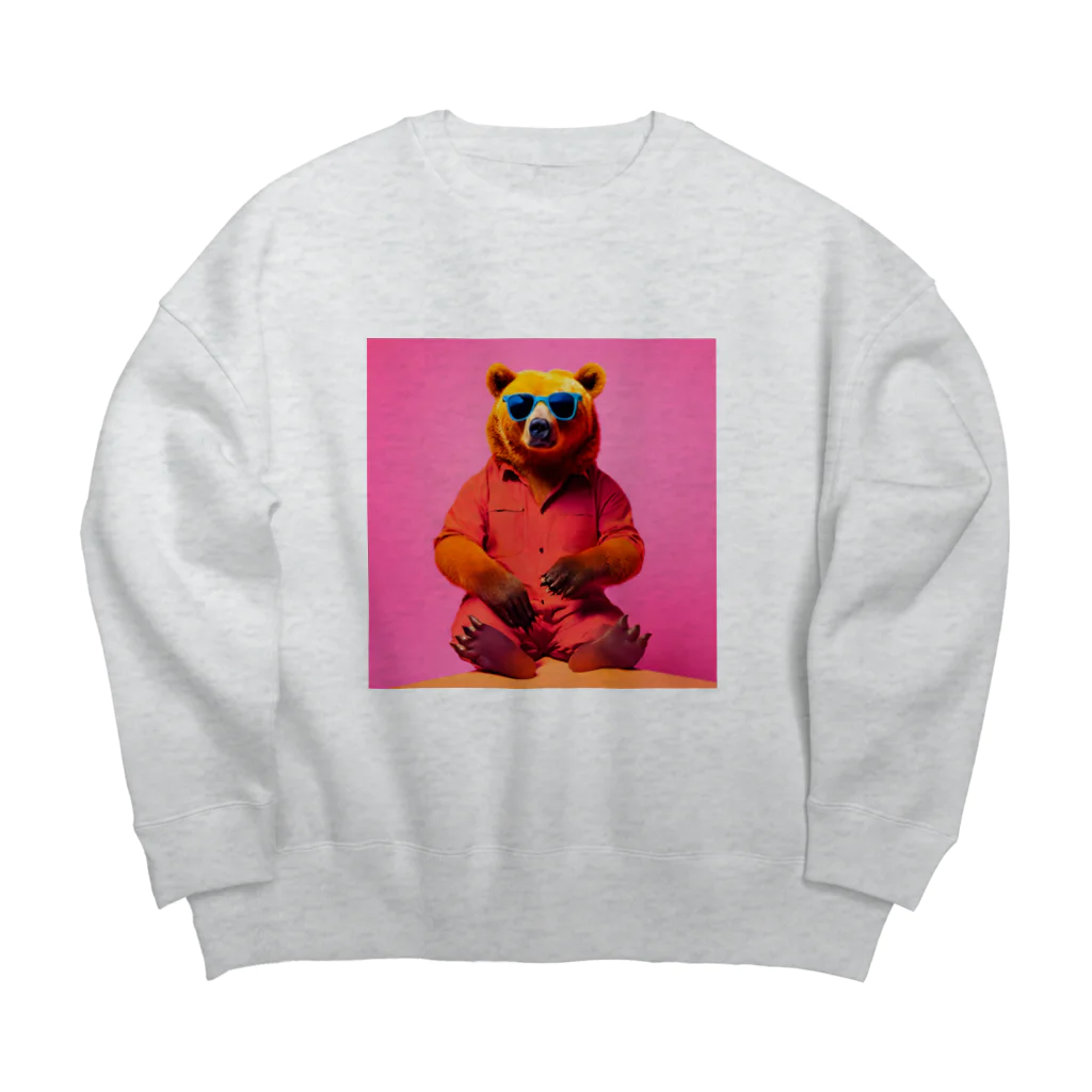 さとうさしみ。のメガネっクマ⑤ Big Crew Neck Sweatshirt