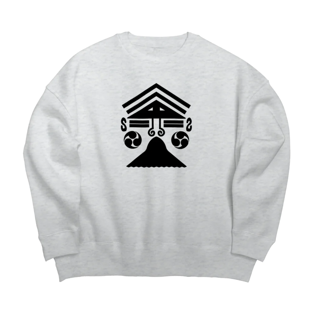 QUQU_WORKSの雑面 蘇利古デザイン 雅楽 能楽 ブラック Big Crew Neck Sweatshirt