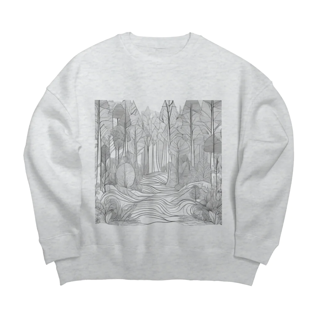 ANTARESの魔法のような森や林の中に登場しそうなデザイン Big Crew Neck Sweatshirt