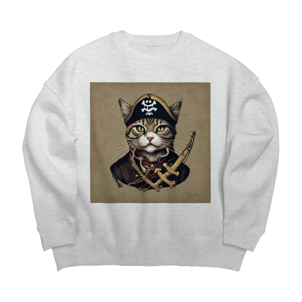 Jj-O_O-Jjの猫海賊団シリーズ★バロン船長 Big Crew Neck Sweatshirt