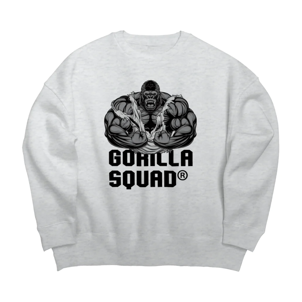 GORILLA SQUAD 公式ノベルティショップのアングリーゴリラビルダー/ロゴ黒 Big Crew Neck Sweatshirt