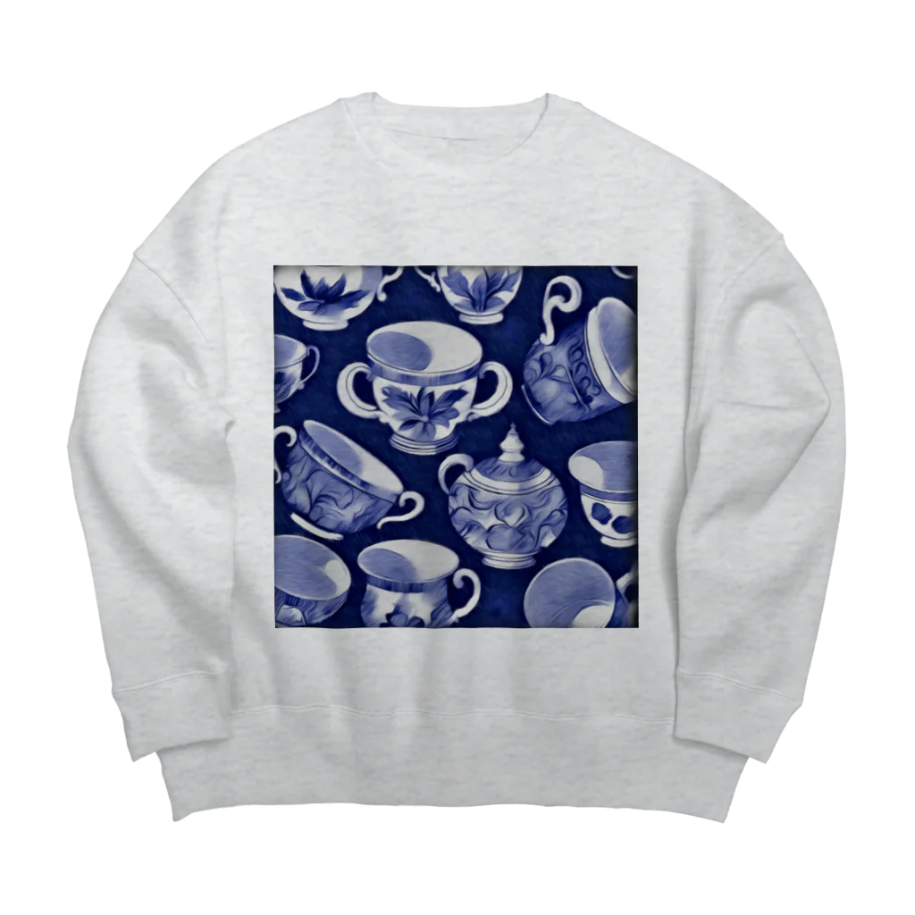 (っ◔◡◔)っ ♥ Le Petit Trésor ♥の花の詩カップ(The Flower Poetry Cup) Big Crew Neck Sweatshirt