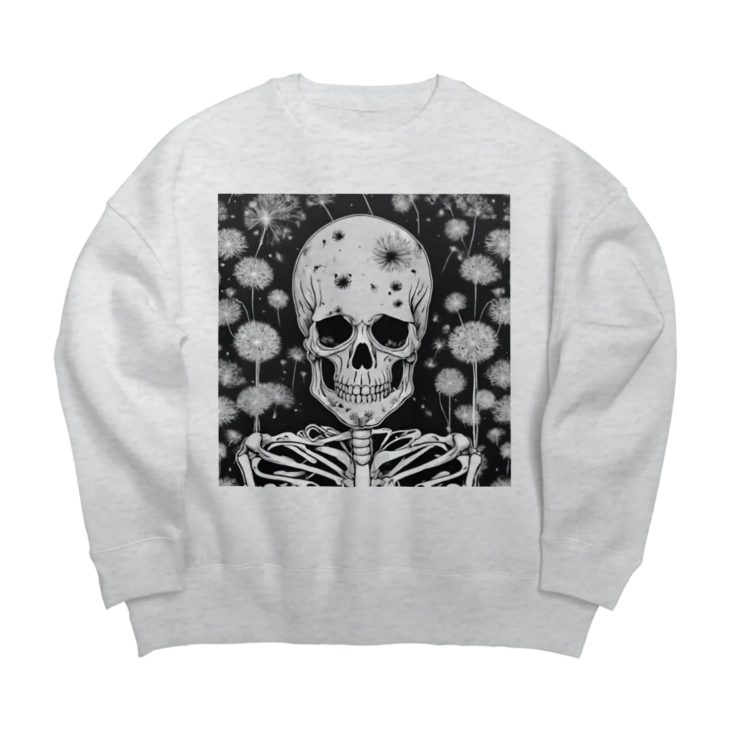 かるるんショップの骸骨紳士シリーズ　微笑 Big Crew Neck Sweatshirt