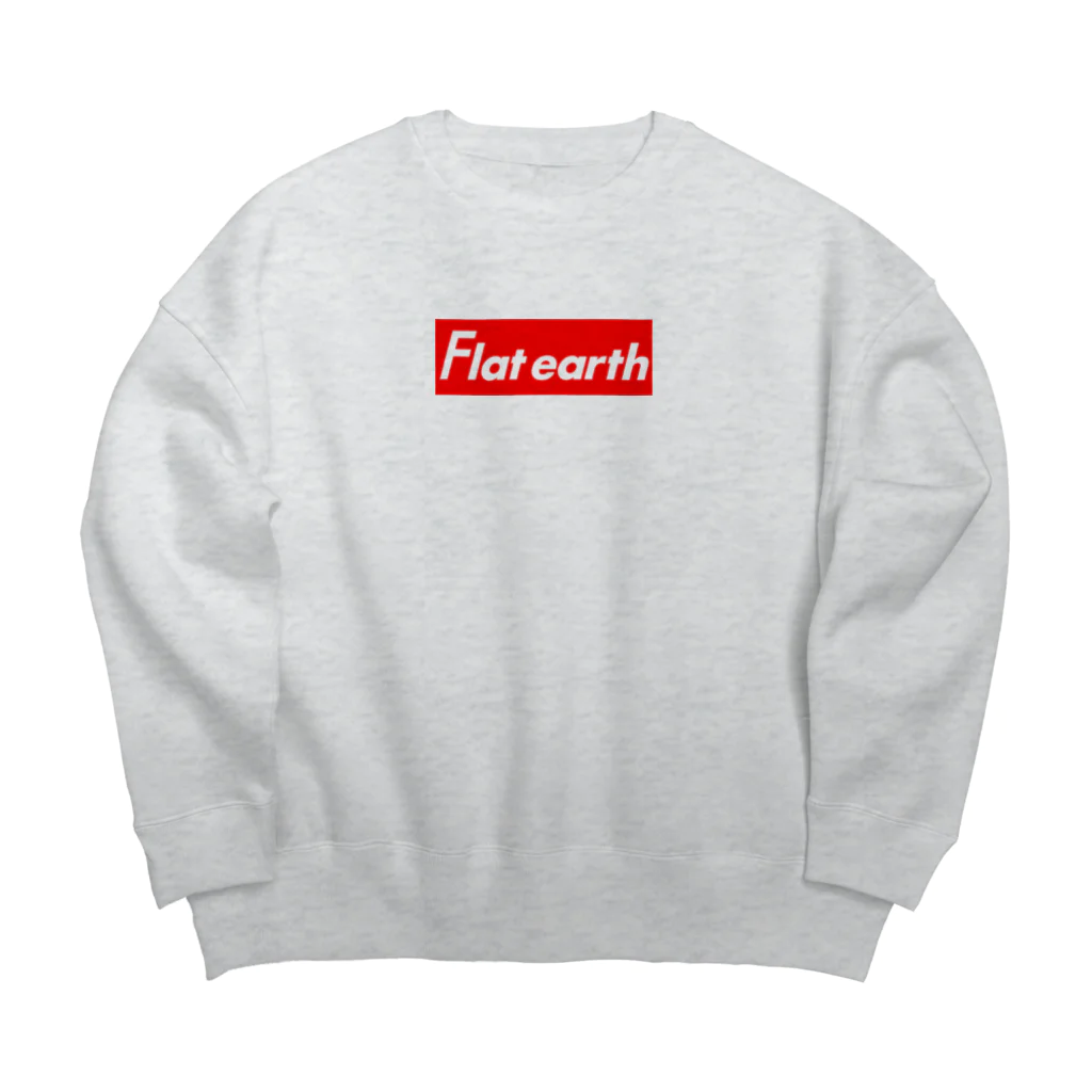 Mappila SHOPのFlatearth Box Logo (RED) フラットアース ボックスロゴ(レッド) Big Crew Neck Sweatshirt