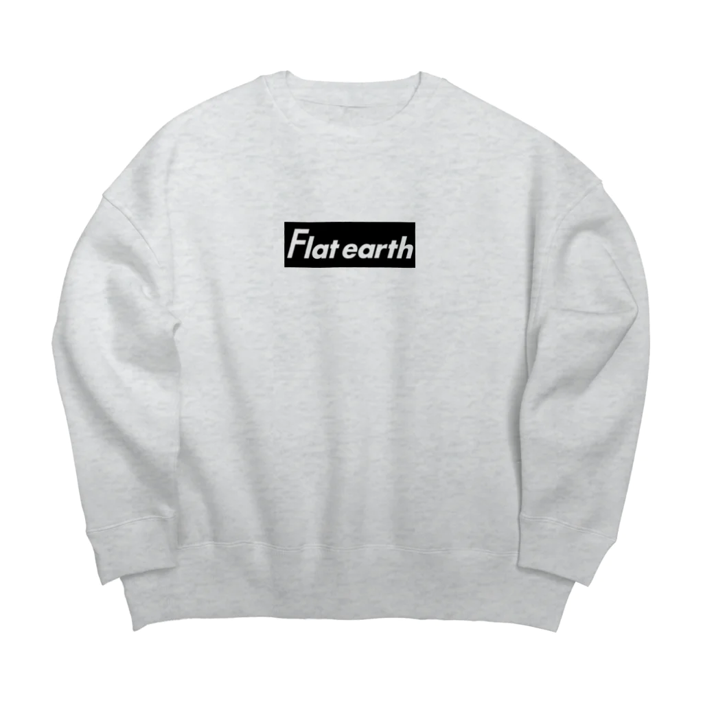 Mappila SHOPのFlatearth Box Logo (BLACK) フラットアース ボックスロゴ(ブラック) Big Crew Neck Sweatshirt