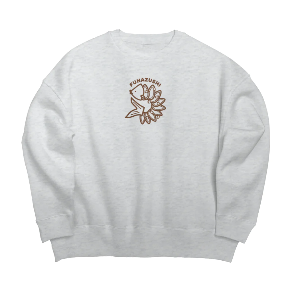 So湖いらの「滋賀のもん」ふなずし 線画ビッグシルエットスウェット Big Crew Neck Sweatshirt