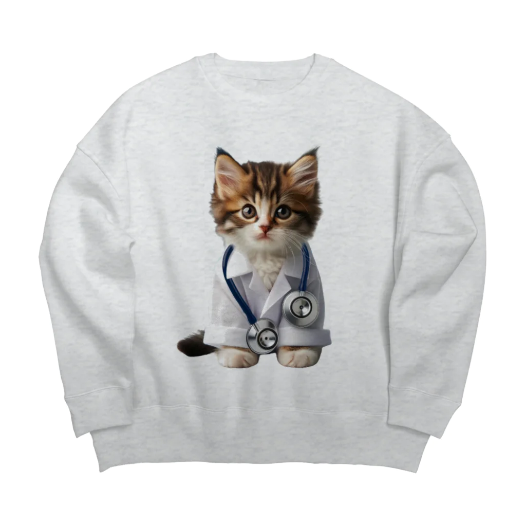 ネコネコ笑店 -Cat Goods Store-のDrねこ丸No1 Big Crew Neck Sweatshirt